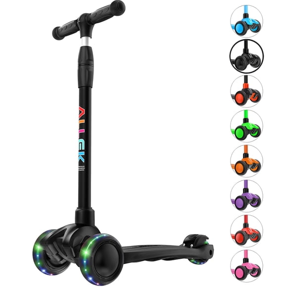 Patinete Allek B03 Lean 'N Glide de 3 ruedas, negro, para 3 a 12 años