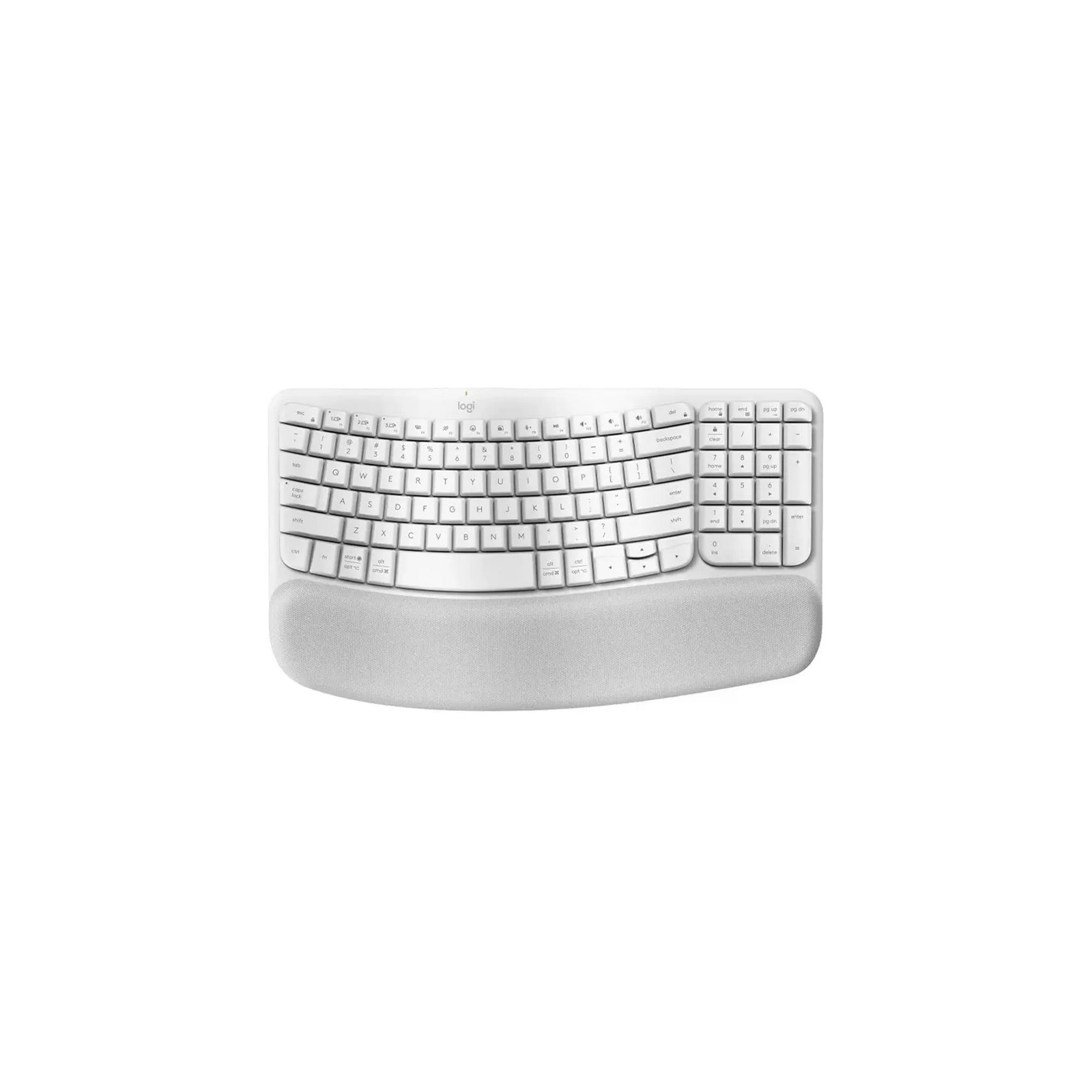 Teclado Logitech Wave Keys Ergonómico Inalámbrico Blanco