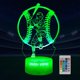 thumbnail image 1 of Luz nocturna LEDERGO Baseball Effect 3D, 16 colores RGB, para niños, 1 of 9