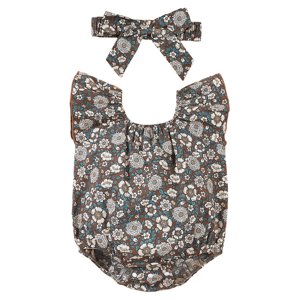 Magideal - 2X Traje Infantil Para Niña, Mono Sin Mangas, Diadema, Mono Con Volantes, Peleles Para Recién Nacido, Para Club, Vacaciones De Pascua, Fiesta De Sueño 3 A 6 Meses