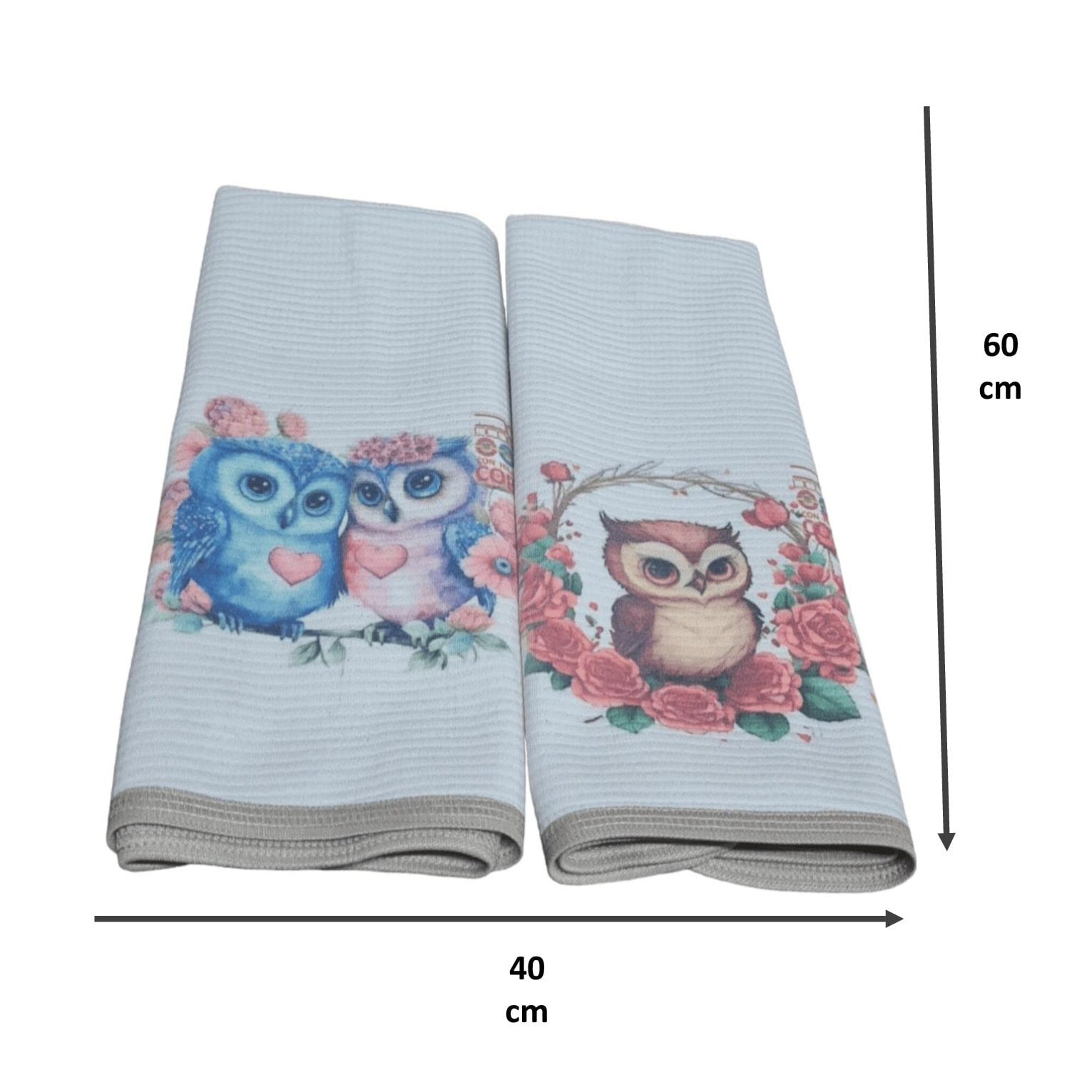 Dcobre - Pack 2 Paños Cocina Cobre, Búhos.