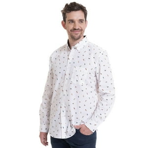Truval - Camisa Estampada Microprint Blanco Blanco Xl