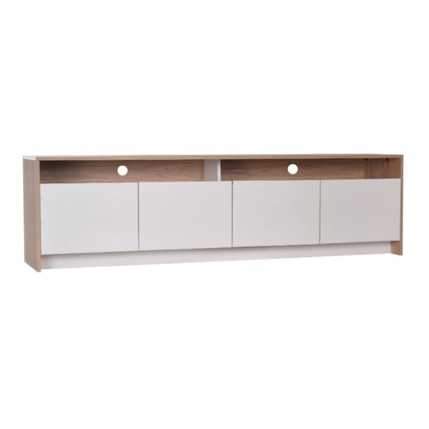 Rack Bajo Colbun 2 Puertas 2 Cajones Olmo - Blanco