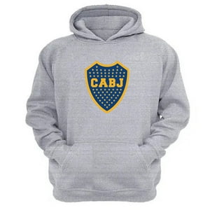 Genérico - Poleron Canguro Boca Juniors Gris Claro Talla S Unisex