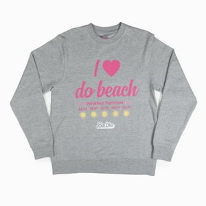 Poleron Mujer I Love Da Beach Gris Barbie