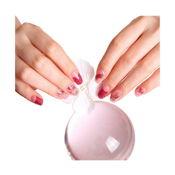 Uñas Sticker Efecto Gel Plum Fruit