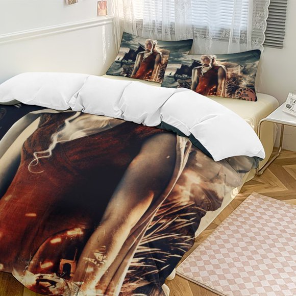 Game of Thrones 3-Piece Bedding Set Duvet Cover Set Soft Warm And Comfortable Soft Bed Set for Bedroom