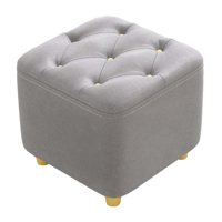 Magideal - Taburete Para Pies Reposapiés Asiento Acolchado Taburete Otomano Antideslizante Estable Taburete Pequeño Para Vestidor Entrada Guardería Sofá Hogar , Gris