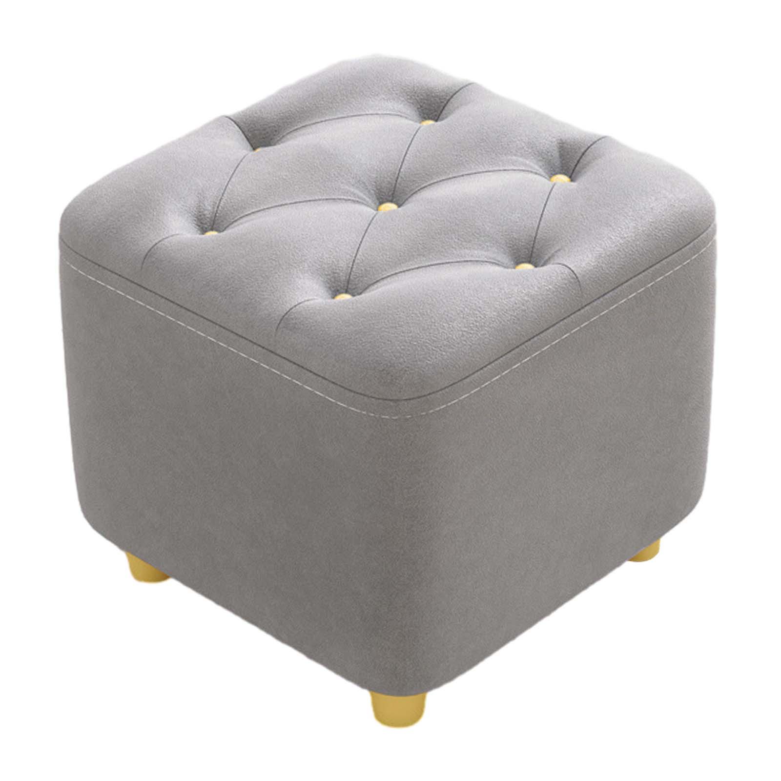 Magideal - Taburete Para Pies Reposapiés Asiento Acolchado Taburete Otomano Antideslizante Estable Taburete Pequeño Para Vestidor Entrada Guardería Sofá Hogar , Gris