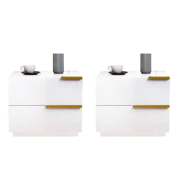 Pitaya - Pack 2 Velador De Melamina, 2 Cajones, 50*42*47cm Color Blanco