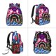 thumbnail image 2 of Mochila YBYGBB con dientes de tiburón, camuflaje, con lonchera, estuche para lápices, portátil de viaje, mochila de gran capacidad, mochila moderna y duradera, multicolor, 2 of 7