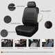 thumbnail image 3 of CAR PASS Universal Reflect Piping Leather Car Seat Cover, Full Set, Black/Grey, 3 of 3