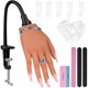 thumbnail image 1 of Mano de manicura de silicona IMENE con soporte y 50 puntas para uñas, 1 of 7