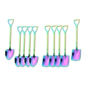 Magideal - Cuchara De Postre De 10 Piezas, Cuchara Agitadora, Vajilla Retro, Cucharas De Café Expreso Para Té, Comedor, Boda, Mousse, Medición De Condimentos Vistoso