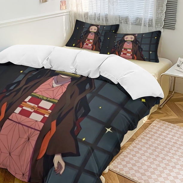 Demon SlayerCartoon Collection 3-Piece Comforter Set, Personalized Bedding Decor for Kids And Teens Bed Sheets