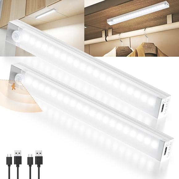 Luz recargable con sensor de movimiento DWEPTU 30 cm LED, paquete de 2