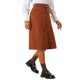 thumbnail image 4 of Falda de Mujer INSPIRE CHIC Cintura Alta Elástica Línea A con Cinturón Otoño Invierno Midi Pana L Caramelo, 4 of 6
