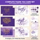thumbnail image 2 of Tarjetas de agradecimiento decorativas de color morado brillante con sobres, paquete de 24, 2 of 6