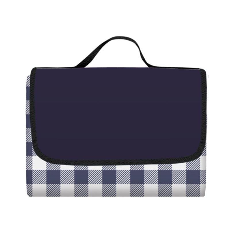 Xusx111 - Manta De Picnic Impermeable Alfombra De Playa 150 * 100 Cm Alfombra De Picnic Lavable Ligera Con Manija Azul Marino A Cuadros Para Senderismo Viajes Al Aire Libre Camping, Parques (azul Oscu