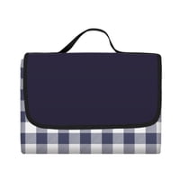 Xusx111 - Manta De Picnic Impermeable Alfombra De Playa 150 * 100 Cm Alfombra De Picnic Lavable Ligera Con Manija Azul Marino A Cuadros Para Senderismo Viajes Al Aire Libre Camping, Parques (Azul Oscu