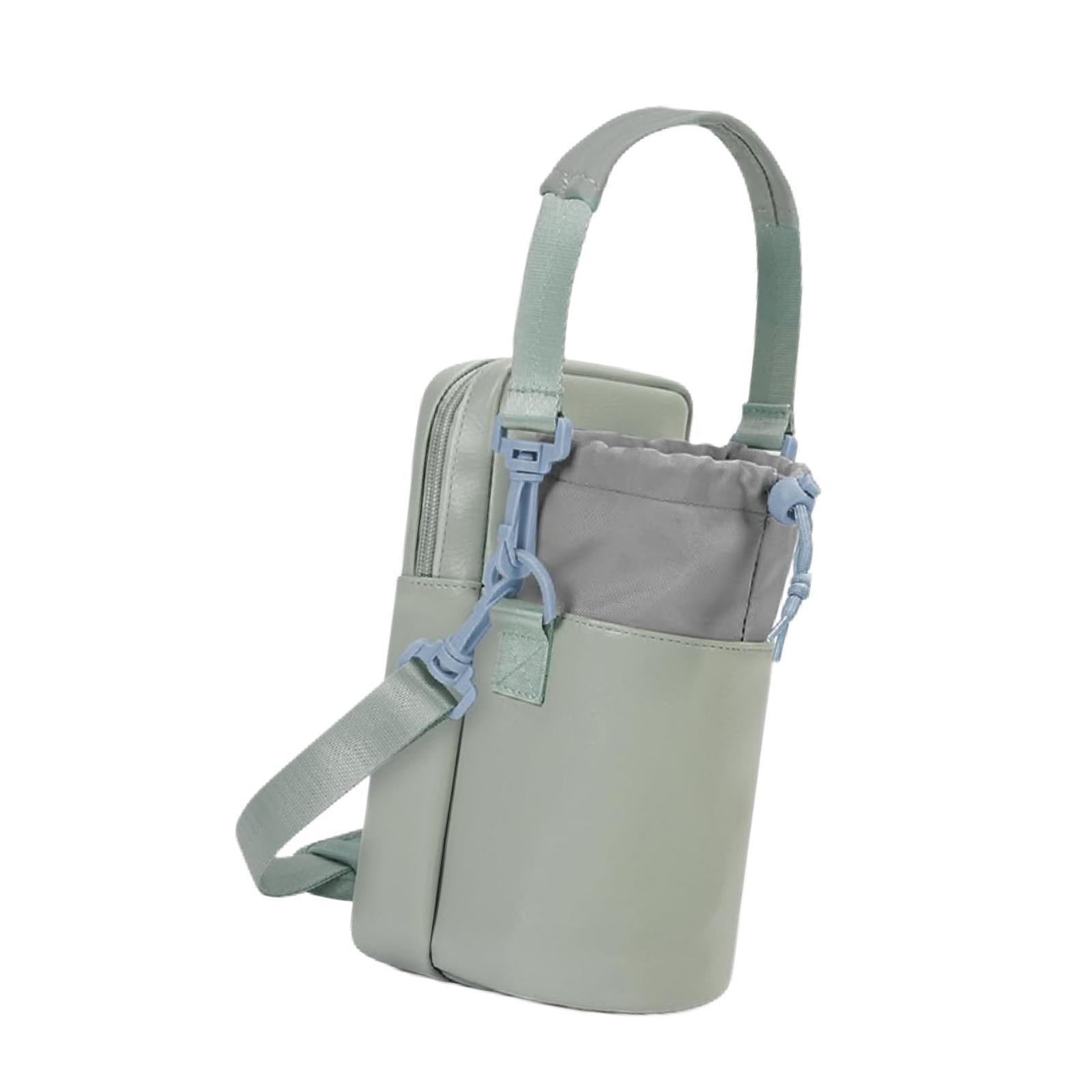 Magideal - Bolsa Para Transportar Botellas De Agua, Portabotellas Para Bicicleta, Camping, Impermeable, Con Correa, Con Bolsillo Para Teléfono Para Senderismo, C Verde Claro