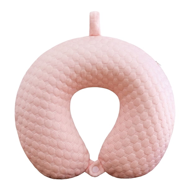 REGALWOVEN Almohada de Cuello en Forma de U de Espuma de Memoria para Viajes, Almohada de Cuello para Siestas en la Oficina Rosa 12x12x4in