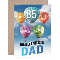 Giftzie - Tarjeta De Felicitación Para Papá Con Diseño De Globo Aerostático Para Cumpleaños Número 85 De Giftz
