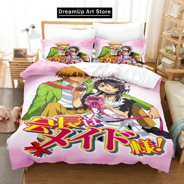 Anime Kaichou wa Maid-sama Usui Takumi Misaki Bedding Set Boys Girls Duvet Cover Pillowcase Bed Adult