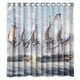 thumbnail image 1 of Cortina de ducha con diseño de velero y bandera estadounidense, juego de cortina de baño con ganchos, tamaño 66 x 72 pulgadas, 1 of 3