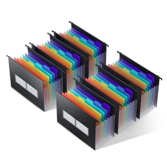 Carpeta colgante ThinkTex de 7 bolsillos negra (paquete de 6)