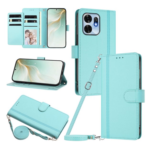 Funda Billetera de Cuero Sintético para Honor X6D, Verde Claro