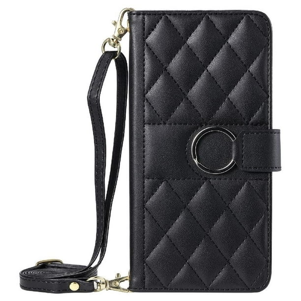 Funda tipo billetera FOXDOCK para iPhone 12 Pro Max – Tapa abatible con correa para mujer