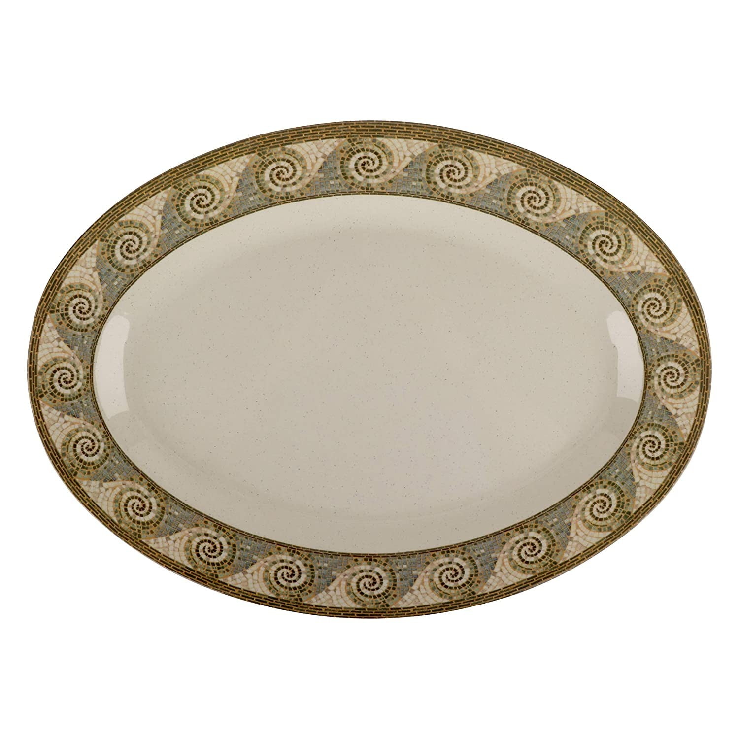 Imahe - Plato Mosaico Ovalado 21 X 15 In.