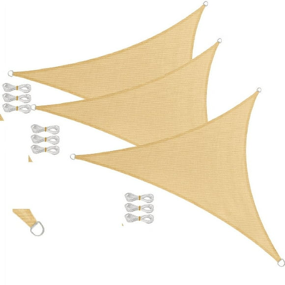 Pack X3 Toldos Quitasol P-Uv Triangular 3X3X3 Mt Malla Beige