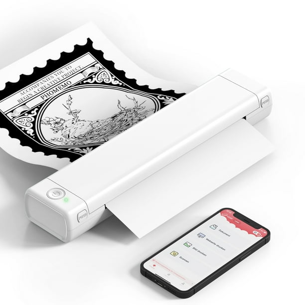 Phomemo Portable Printer Wireless For Travel, M08F-Letter BT Mobile Printer Support 8.5" X 11" US Letter, No-Ink Thermal Compact Printer, Compatible With Android And IOS Phone & Laptop