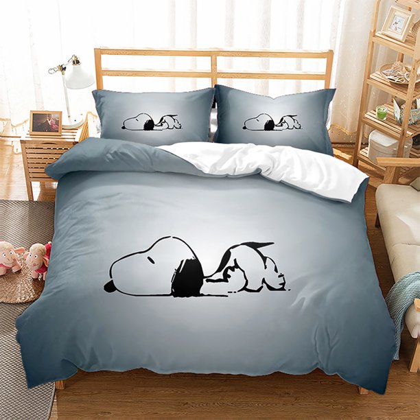 SanrioSnoopy Printed Pillowcase Duvet Cover Bedding Set Home Comfort Three Piece Set Adult Kids Bed Bed Sheets