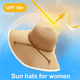 thumbnail image 4 of Sombrilla, protección solar, sombrero de paja para el ocio de verano., 4 of 5