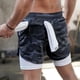 thumbnail image 3 of Short Gimnasio Hombre Con Calza Y Bolsillo Para Celular gris L, 3 of 11