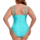 thumbnail image 5 of Agnes Orinda Traje de Baño de Una Pieza para Mujer Tallas Grandes Control de Abdomen con Alambre en V y Corte Push Up para Fiesta en la Playa 2X Verde Azulado, 5 of 9
