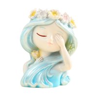 Ioensy - Maceta Con Forma De Cabeza De Hada, Adorno Decorativo Portátil Para Jardín Al Aire Libre, Balcón, Color Azul