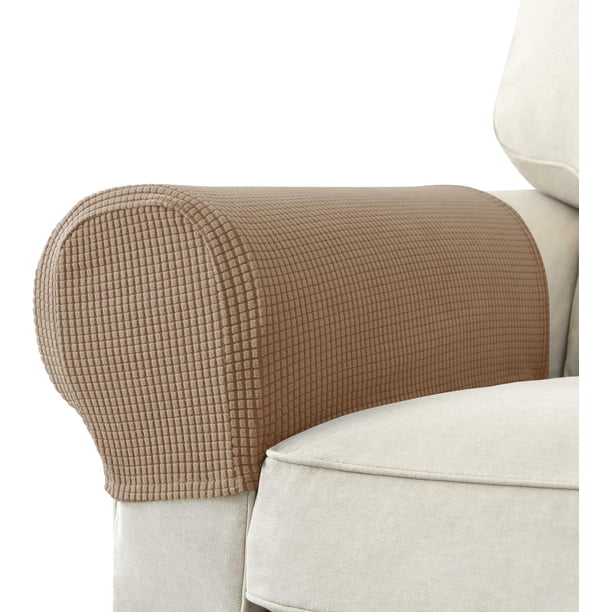 Juego de 2 fundas elásticas de jacquard para reposabrazos de sofá y sillón, antideslizantes, para reposabrazos de sofá reclinable.