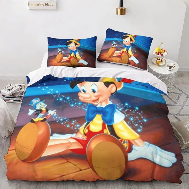 Pinocchio Movie Duvet Cover Set Bedding for Baby Kids Bed Set Fantasy cartoon Quilt Cover Hot Sale Comforter Cover Bedding Bed Sheets