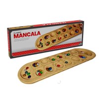 Juego Clásico De Mancala Pressman Tabla De Madera Sólida Con Piedras