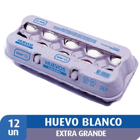 Huevos Tradicionales Extra Grande Blanco, 12 Un