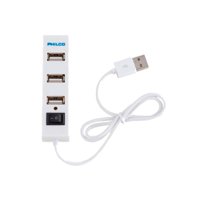 Philco - Mini Hub 2.0 4 Puertos Usb Con Encendedor Blanco