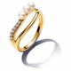 thumbnail image 1 of Anillo Pandora Treated Freshwater Cultured Pearl & Organically Shaped Double Band, 1 of 2