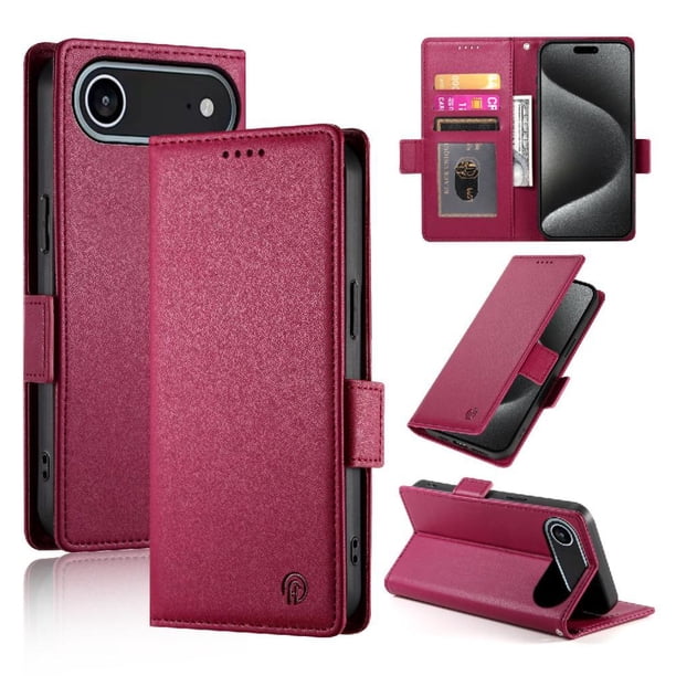 Funda Cartera Magnética con Tarjetas y Soporte para iPhone 17 Air Rojo