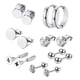 thumbnail image 4 of Juego de aretes de aro de 14 piezas / aretes de oreja Conjunto de aretes de declaración de moda delicada para hombres / joyería piercing para cumpleañ Plata de 8 mm, 4 of 5