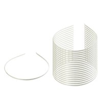 Magideal - Diadema Liso 20X, Aro Para El Cabello Cómodo, Marco De Alambre De Hierro En Blanco, Banda Para El Cabello Para Bailar, Accesorio De Regalo Di