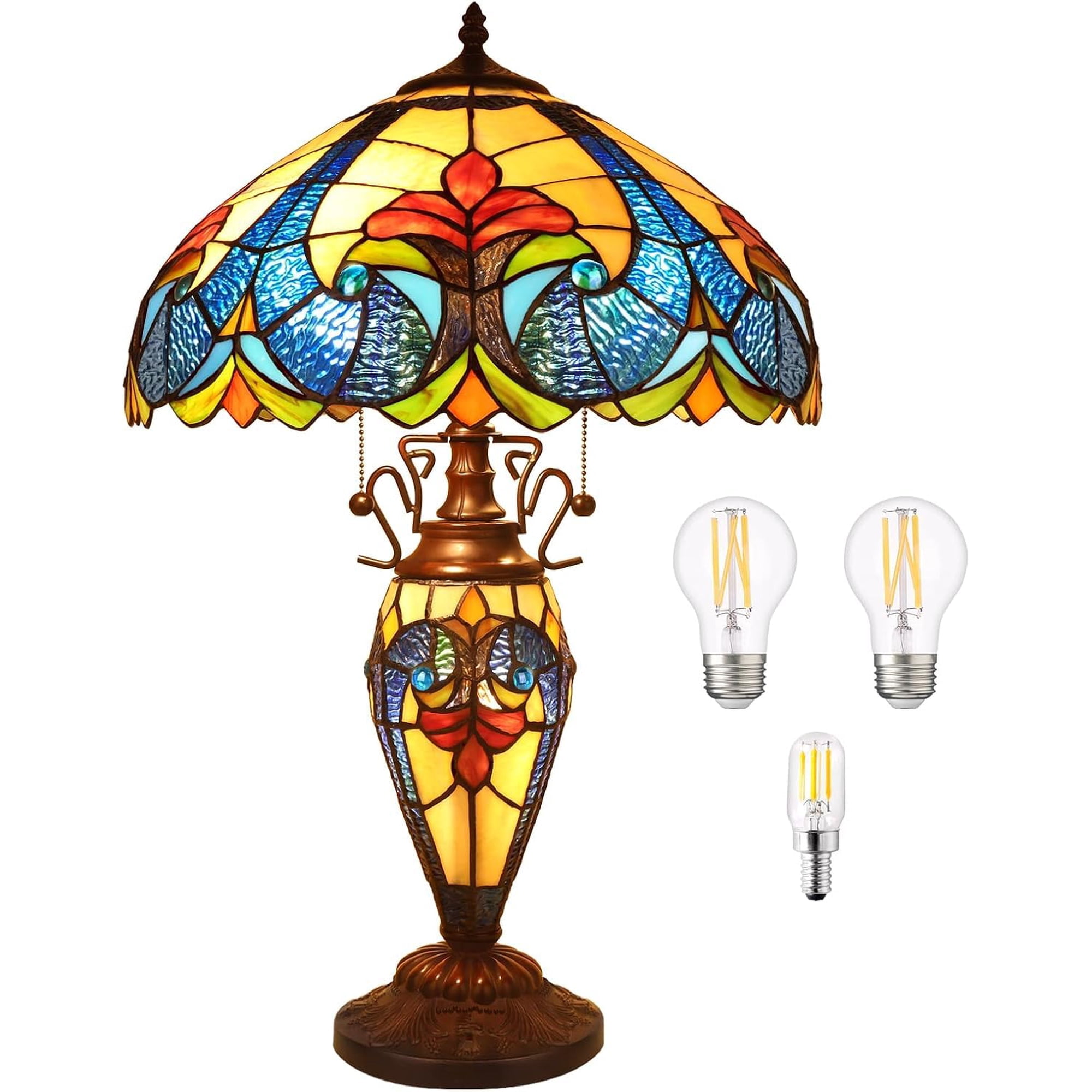 Lámpara De Mesa Tiffany Pterying Night Light, 60 Cm, Estilo Vintage
